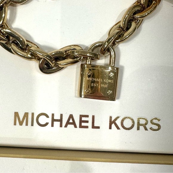 Michael Kors Gold Padlock Toggle Bracelet - Picture 2 of 5